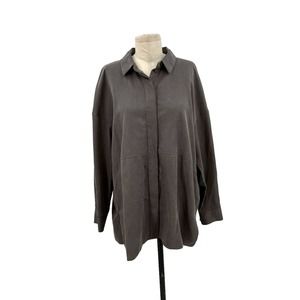 COS Gray Lyocell Utility Button Down Shirt Size US Large